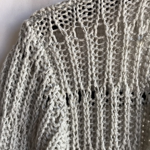 Chico’s cream / gray open front cardigan - Picture 3 of 7